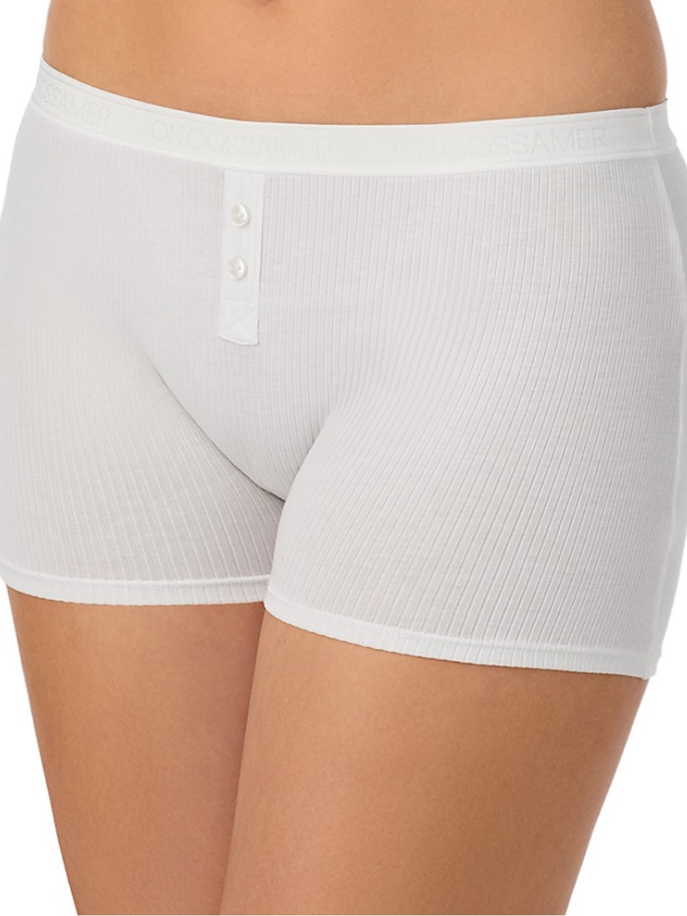 On Gossamer White Cabana Cotton Rib Boxer Shorts Panty size Medium